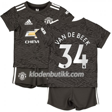 Manchester United Donny Van De Beek 34 Barn Bortedraktsett 2020-2021 Kortermet (+ Korte bukser)